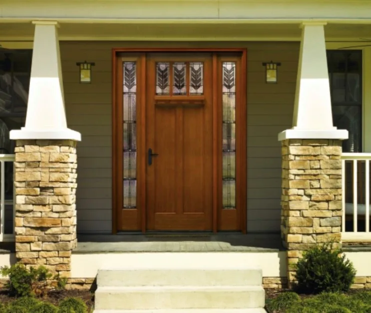 Wood entry door with sidelights from Equity Siding & Windows project gallery